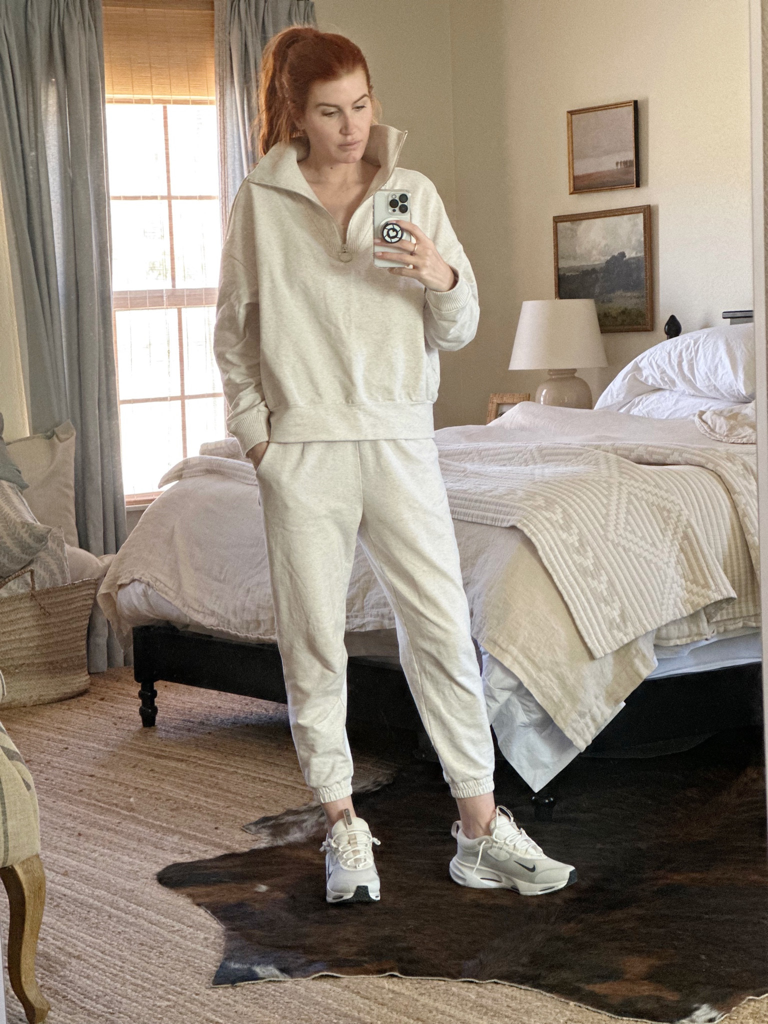 I love Varley sweatsuits and have many versions. Their styles are super classic and work well for video calls and running errands.
Wearing them with my new season Nike shoes (that are actually on sale!) 

#LTKU #LTKFind #LTKfit
