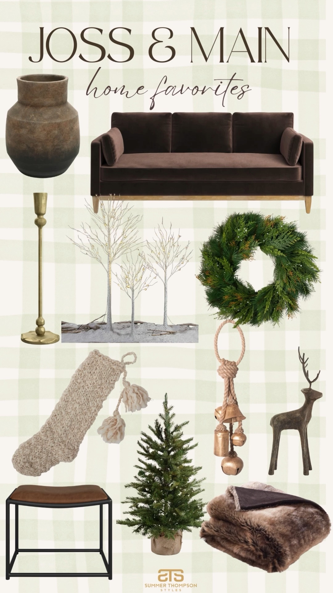 Joss& Main home decor finds! 

Velvet. Couch. Sofa. Wreath. Deer. Stocking. Trending. Home decor. Holiday. Christmas. Candle holder  

#LTKHome #LTKFindsUnder100 #LTKCyberWeek