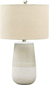 Signature Design by Ashley Shavon Contemporary 27" Textured Neutral Glaze Table Lamp, Beige & Whi... | Amazon (US)