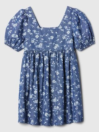 babyGap Chambray Puff Sleeve Dress | Gap Factory