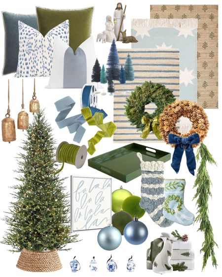 I’m obsessed with this green and blue Christmas decor color combo! Everything from velvet ribbon to brass bells, to Christmas art, evergreen wreaths, blue bottlebrush trees, ginger jar ornaments, rugs, ornaments and more. All in shades of chartreuse, moss green, dusty blue and navy blue! See more here: https://lifeonvirginiastreet.com/green-blue-christmas-decor/. .

#ltkholiday #ltkhome #ltkseasonal #ltksalealert #ltkunder50 #ltkunder100 #ltkstyletip 

#LTKHoliday #LTKhome #LTKsalealert #LTKHoliday #LTKhome #LTKsalealert