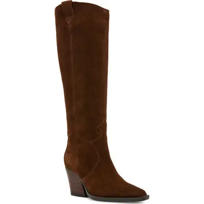 Blondo Opal Waterproof Leather Knee High Boot in Chocolate Suede at Nordstrom, Size 5.5 | Nordstrom