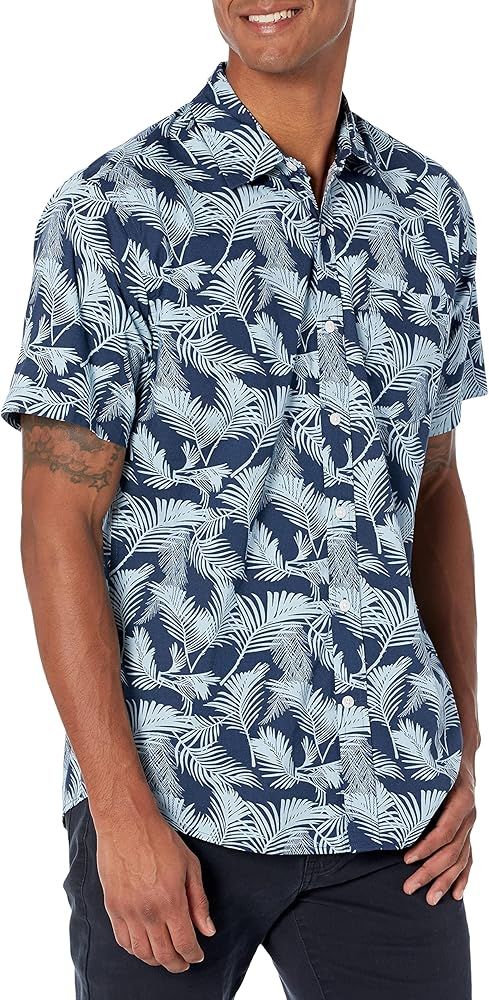 Amazon Essentials Men's Regular-Fit Short-Sleeve Print Shirt | Amazon (US)