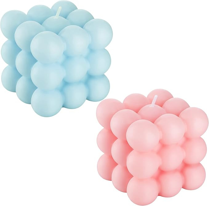 2 Pieces Bubble Cube Wax Candles Hand Poured Scented Candle Cute Wax Candles Home Decor Candle Ha... | Amazon (US)