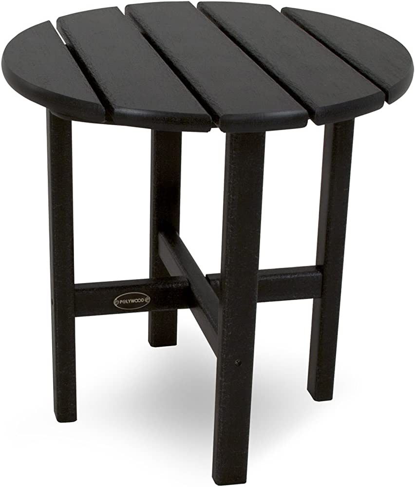 POLYWOOD RST18BL Round 18" Side Table, Black | Amazon (US)