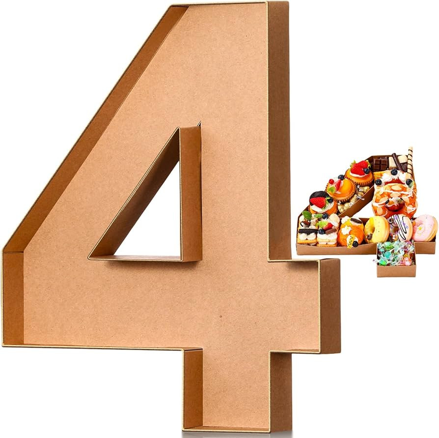 Mifoci 13.7" Cardboard Number for Charcuterie Birthday Party and Anniversary Fillable Paper Mache... | Amazon (US)