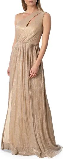 Dress the Population Kienna Shimmer Cutout Detail One-Shoulder Gown | Nordstrom | Nordstrom