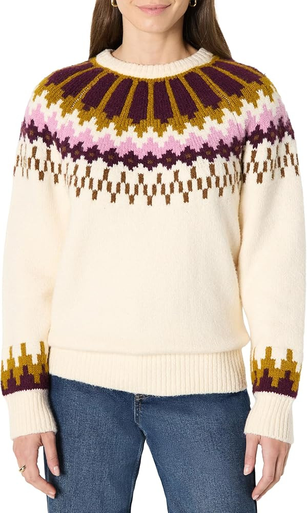 Amazon Essentials (Demi's Pick) Women's Oversized-Fit Fair Isle Crewneck Sweater | Amazon (US)