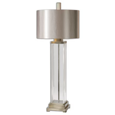 Uttermost Drustan Clear Glass Table Lamp – Tall Bronze and Silver Accent Lighting | Target