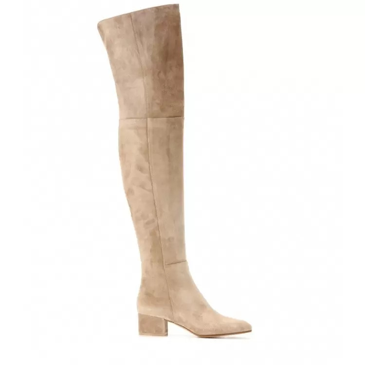 Suede Thigh High Boots Brown Chunky Heel Over The Knee Boots | Milanoo