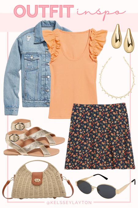 Outfit idea, old navy outfit, jean jacket, floral skirt, dsw sandals, amazon bag 

#LTKSaleAlert #LTKSeasonal #LTKFindsUnder50