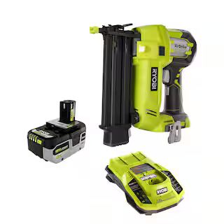 This item: ONE+ 18V Cordless AirStrike 18-Gauge Brad Nailer with HIGH PERFORMANCE Lithium-Ion 4.0... | The Home Depot