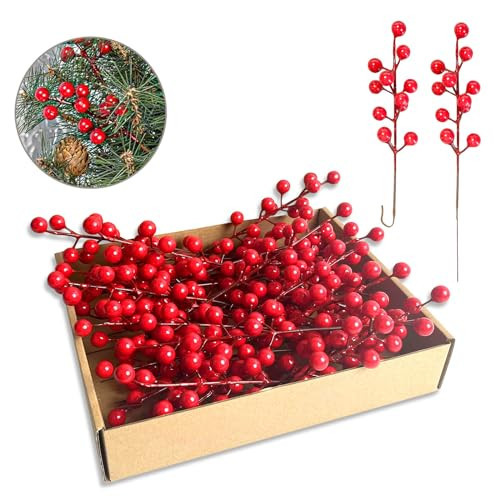 35 Pack Christmas Tree Decorations,9 inch Artificial Red Berry Stems,Red Berries Christmas Decor Christmas Tree Decorations Crafts Wedding Holiday Season Winter Décor Home Decor | Amazon (US)