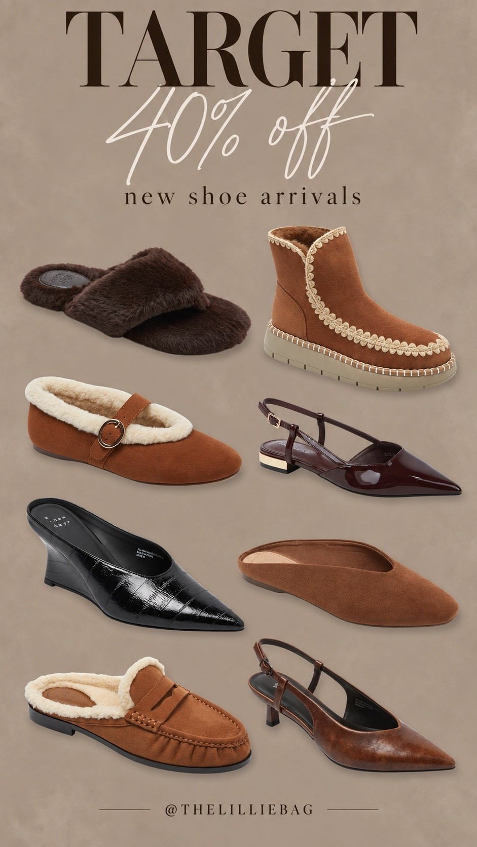 The hardest part is picking just one pair 😂👞 Target Circle members get 40% off select shoes, including all the new arrivals! From cozy slippers to pointed-toe flats, these are my picks for a fall shoe refresh. 🍂

Shoes. Flats. Sandals. Target shoes.