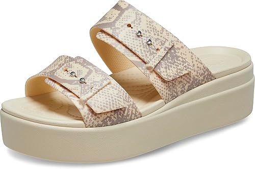 Crocs Women's Brooklyn Buckle Low Wedge, Platform Sandals | Amazon (US)