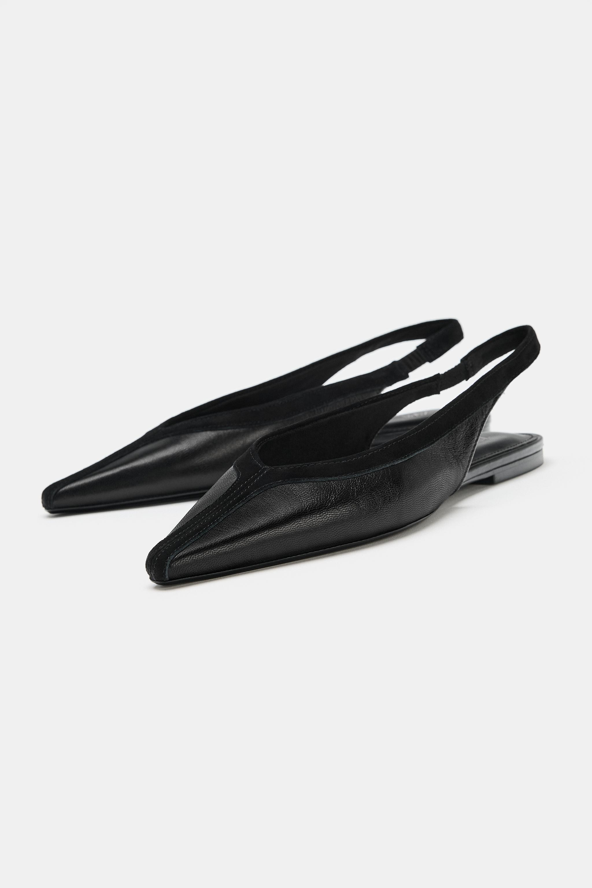 LEATHER SLINGBACK SHOES | Zara UK
