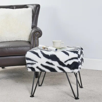 19" Wide Rectangle Animal Print Standard Ottoman | Wayfair North America