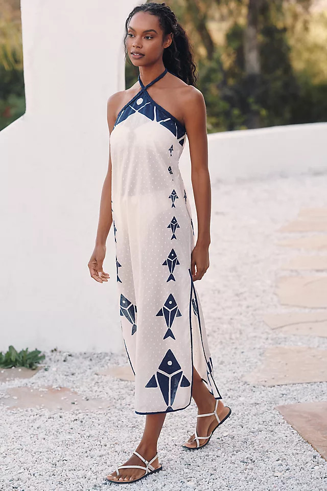 x Anthropologie Graphic Halter Dress | Anthropologie (US)