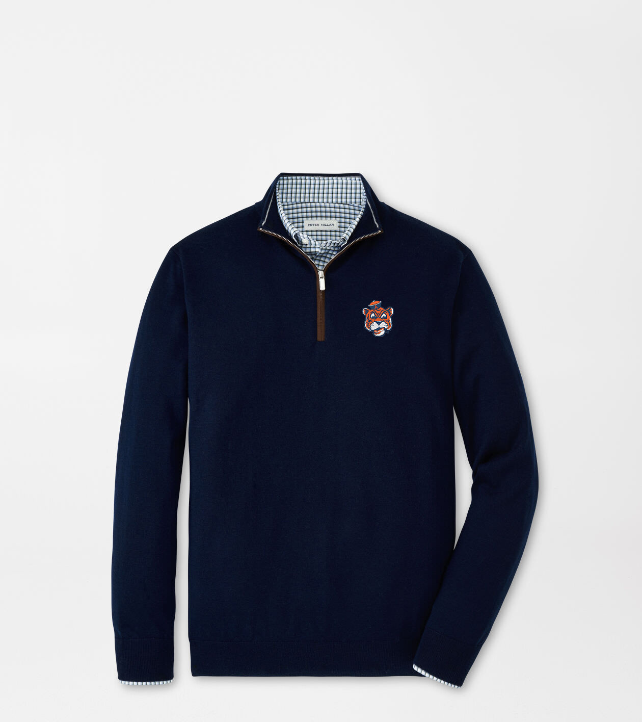 Auburn Vault Autumn Crest Suede Trim Quarter-Zip | Peter Millar