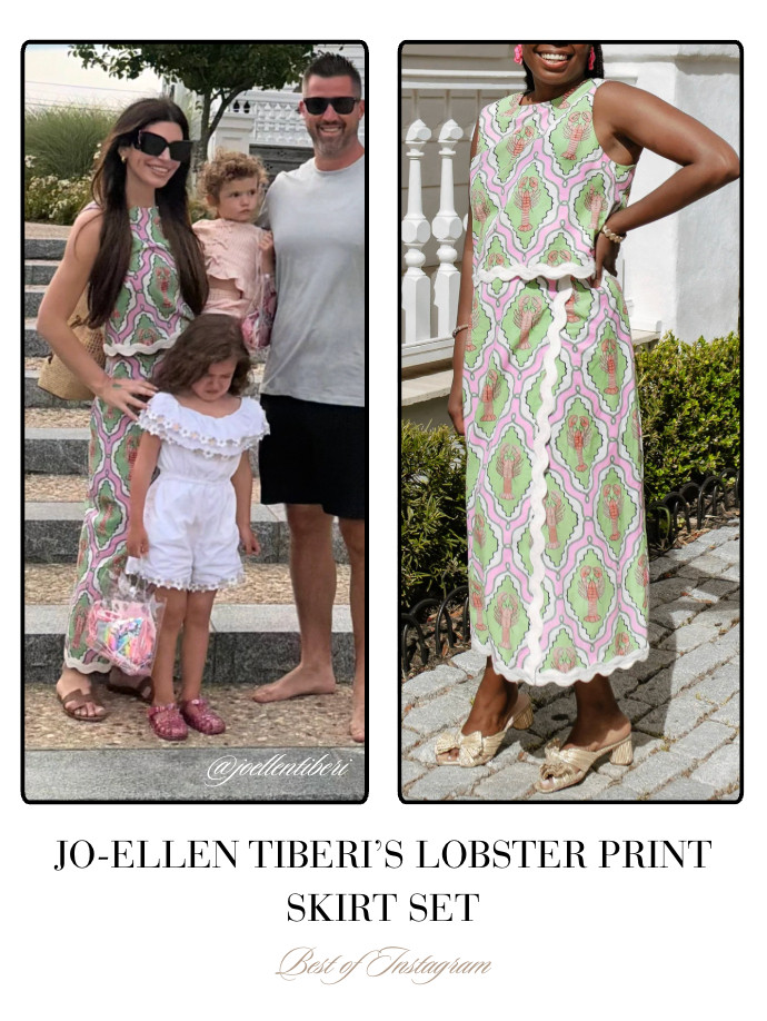 Jo-Ellen Tiberi's Lobster Print Skirt Set 📸 + Info= @joellentiberi 

 