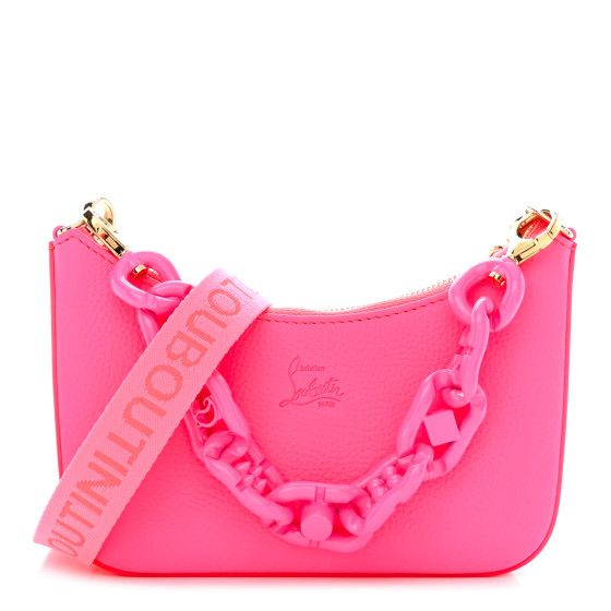 Calfskin Mini Loubila Chain Shoulder Bag Fluo Pink | FASHIONPHILE (US)