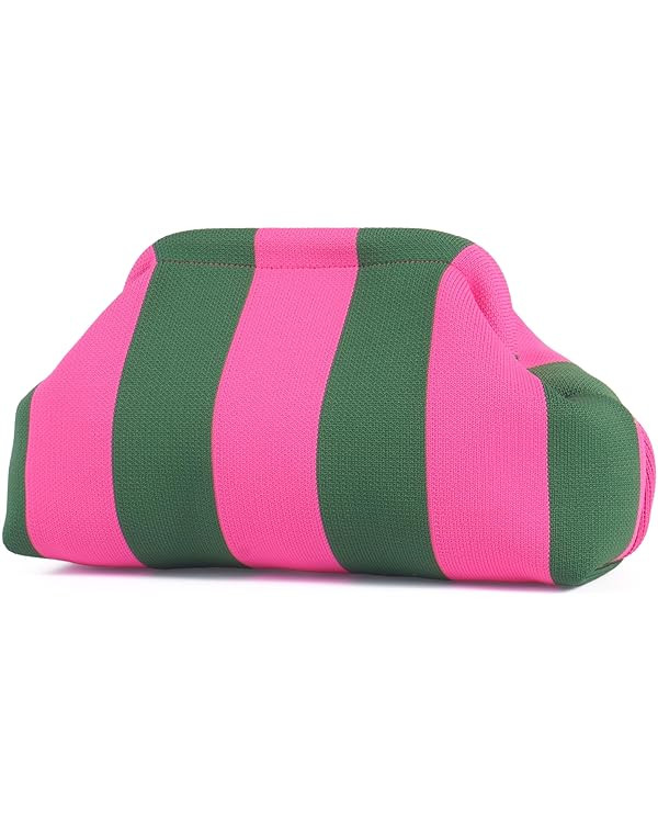 Woven Clutch Purses for Woman,Summer Beach Purse for Vacation, Woven Striped Dumpling Bag,Crochet... | Amazon (US)