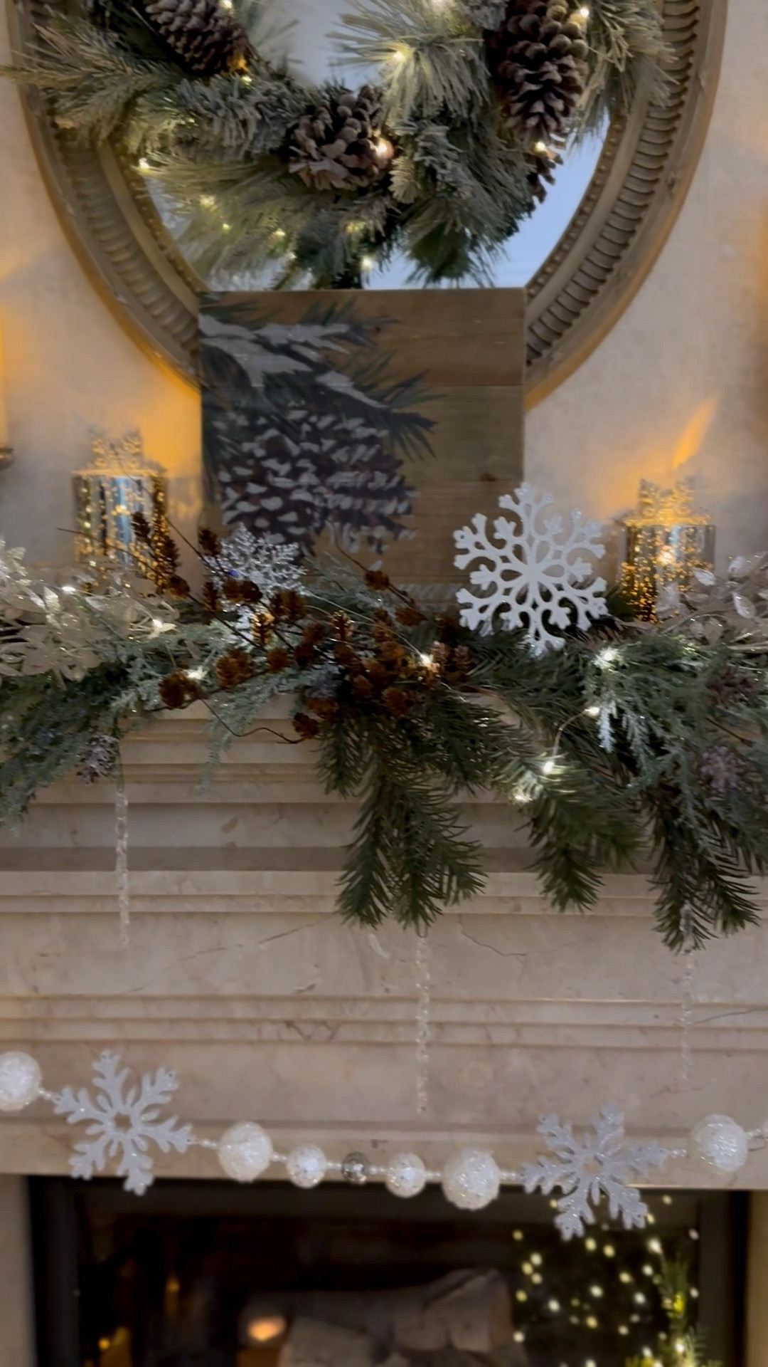 Winter decor, snowflake decorations, winter living room mantel decor with icicles and snowflakes 

#LTKFindsUnder50 #LTKHome #LTKSeasonal