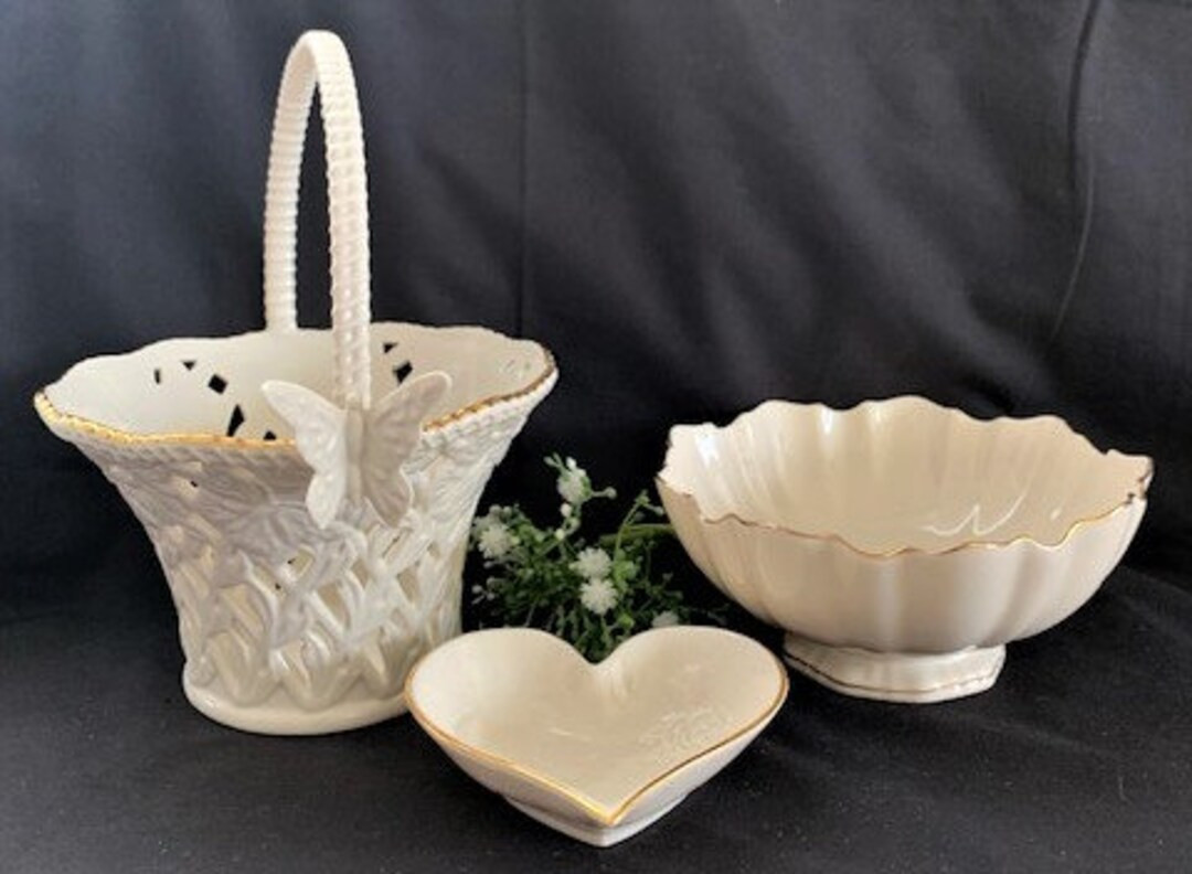 Vintage Lenox Bone China Collection-butterflies & Lace Basket - Etsy | Etsy (US)