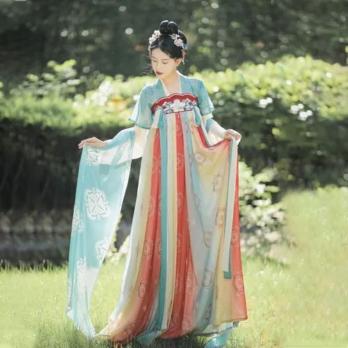 Zestolish - Flower Hanfu Top / Open Front Jacket / Scarf / Maxi Hanfu Dress / Set | YesStyle Global