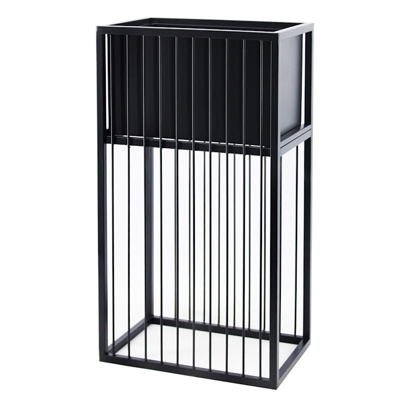 Black Metal Rectangle Planter Stand, 17" | At Home