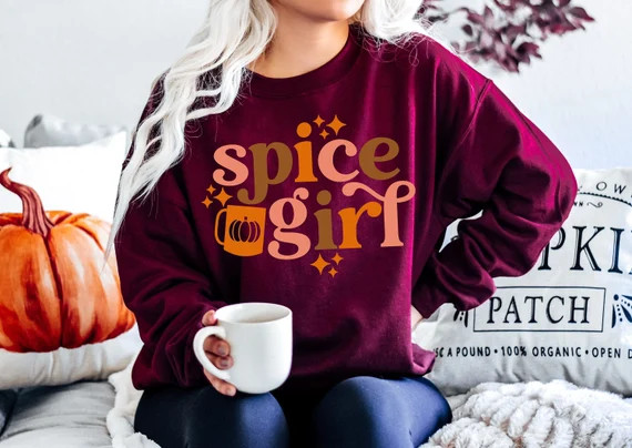 Spice Girl Fall Sweatshirt - Cute Fall Pullover - Thanksgiving Sweatshirt  - Comfy Fall Sweater -... | Etsy (US)