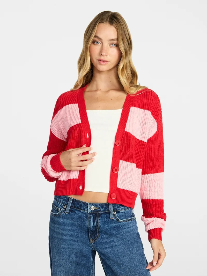 No Boundaries Cropped Knit Cardigan, Women's XXS-XXL | Walmart (US)