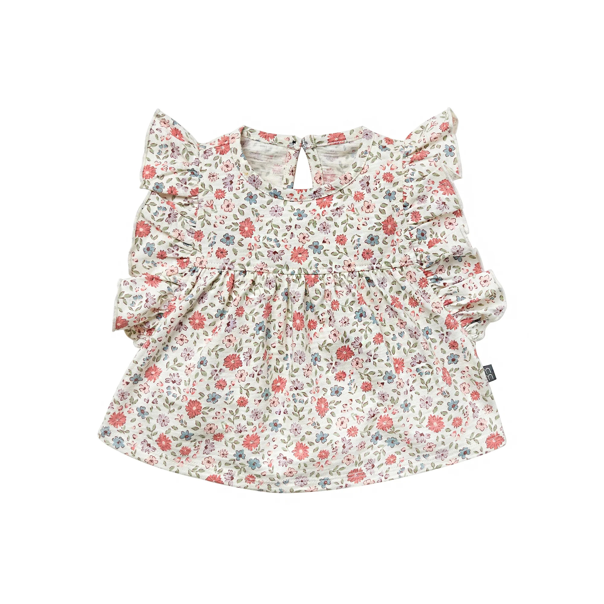 Modern Moments by Gerber Baby Neutral Organic Ruffled Sleeve Top, Sizes 0/3 Months - 24 Months - ... | Walmart (US)