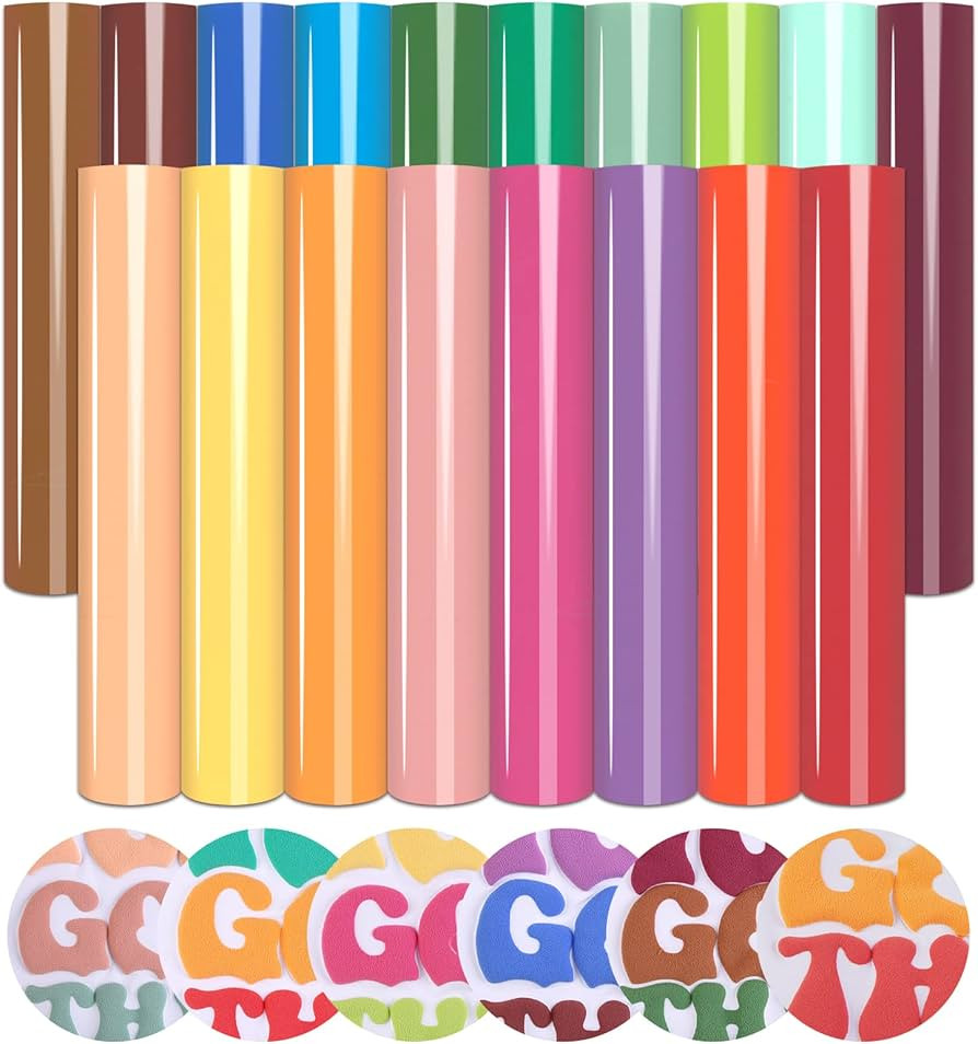 Tintnut Puff Vinyl Heat Transfer - 18 Sheets 12 x 10inches 3D Puff HTV Heat Transfer Vinyl Foamin... | Amazon (US)