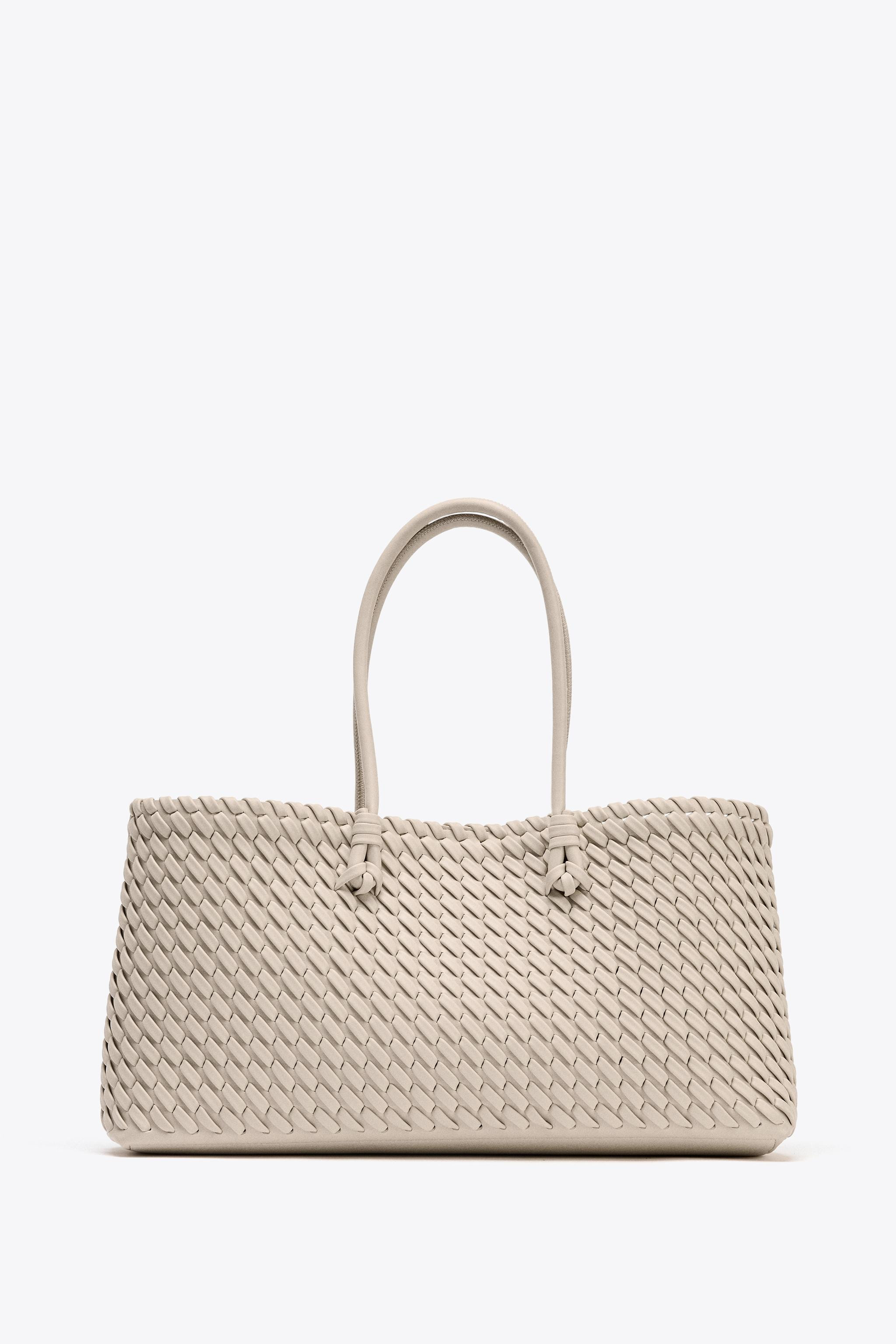 BRAIDED ELONGATED TOTE BAG | Zara UK