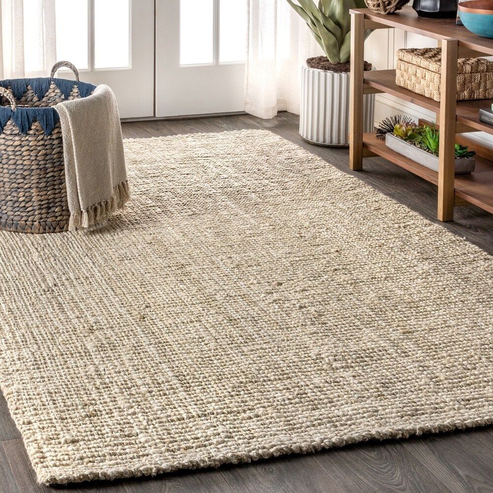 JONATHAN Y Pata Hand Woven Chunky Jute Light Ivory Area Rug (As Is Item) (7'10" X 10' - Light Ivory) | Bed Bath & Beyond