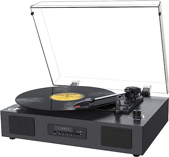 Record Player Bluetooth Turntable with Built-in Speaker, USB Recording Audio Music Vintage Portab... | Amazon (US)