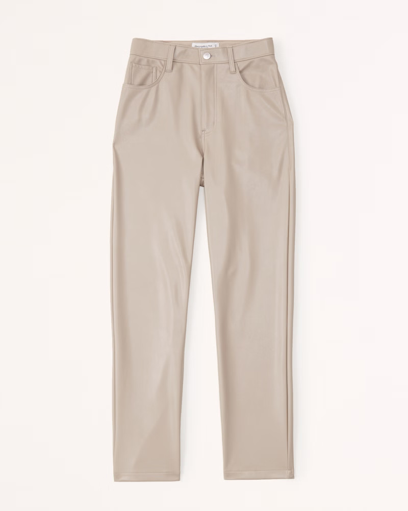 Curve Love Vegan Leather 90s Straight Pant | Abercrombie & Fitch (US)
