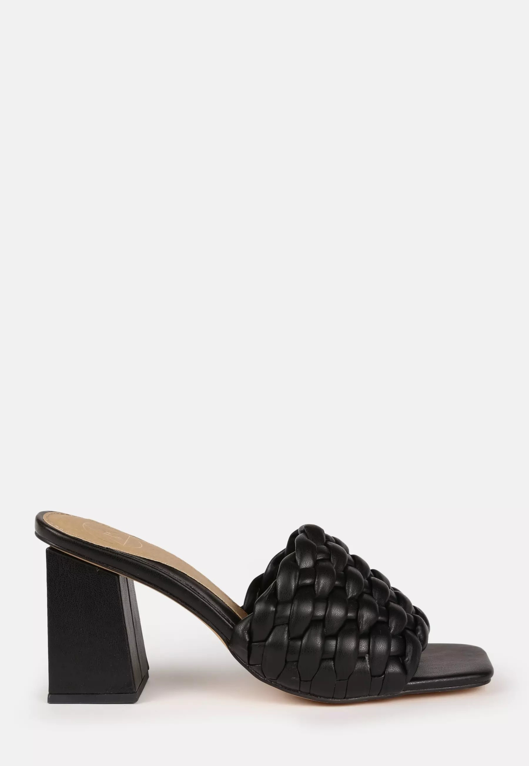 Black Braided Block Heel Mules | Missguided (US & CA)