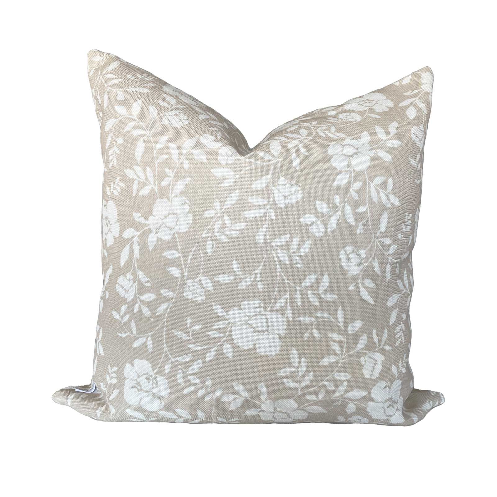 Natasha Floral Pillow in Natural | Brooke and Lou