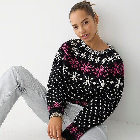 Jacquard snowflake pullover sweater | J. Crew US