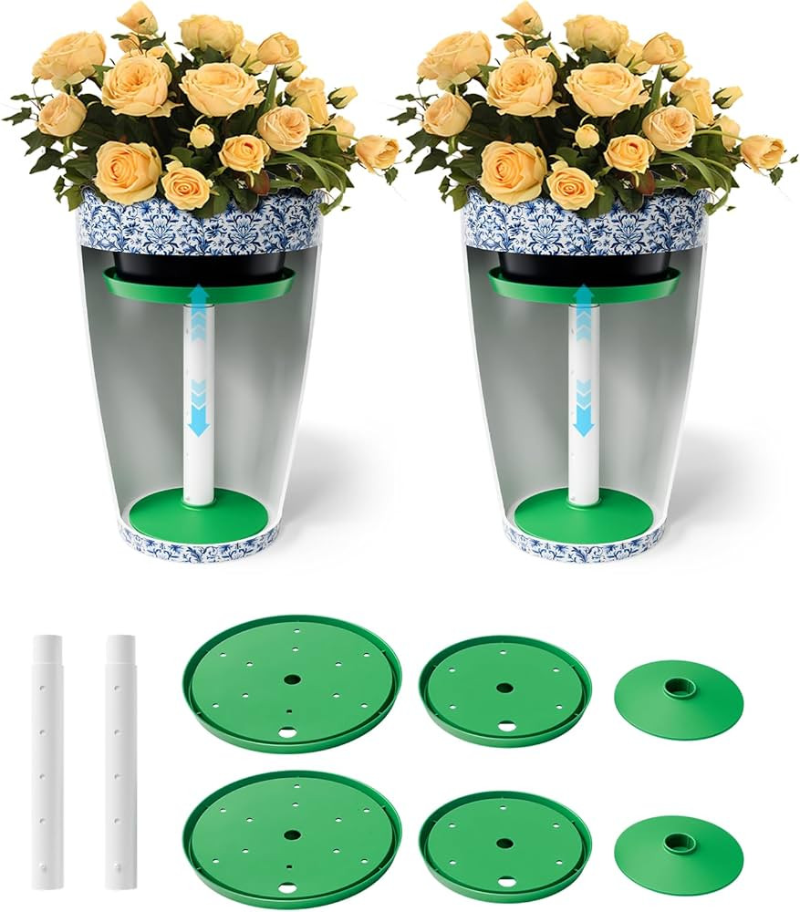 Adjustable Height Planter Inserts for Large Pots, Tall Tapered Plant Riser for Inside Pots, (11-1... | Amazon (US)