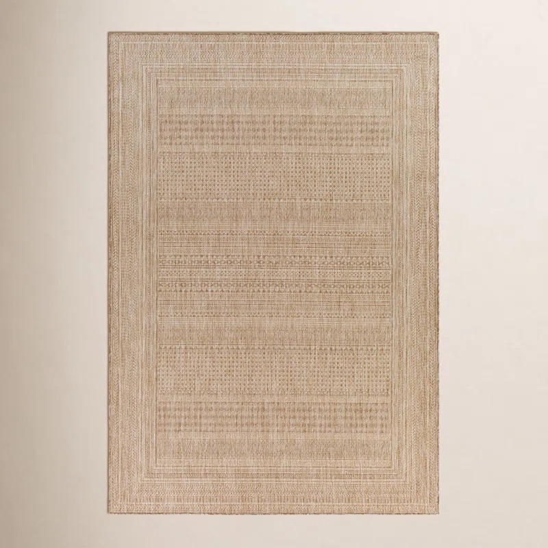 Camar Oriental Indoor/Outdoor Area Rug in Khaki | Wayfair North America
