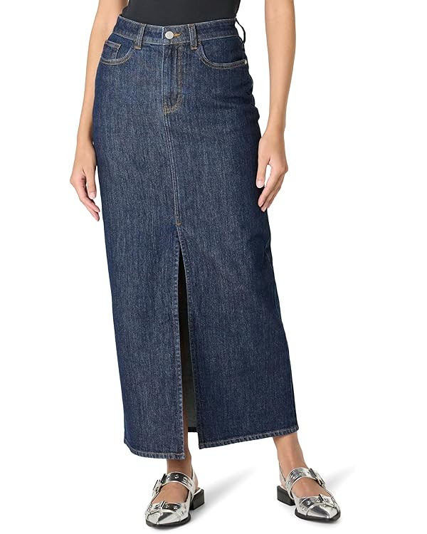 The Drop Women's Rylie Maxi Denim Skirt with Front Slit | Amazon (US)
