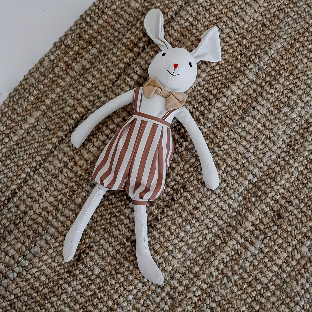 adorable nordic style bunny plush doll mixed color polyester fabric cute rabbit toy with striped ... | Temu Affiliate Program