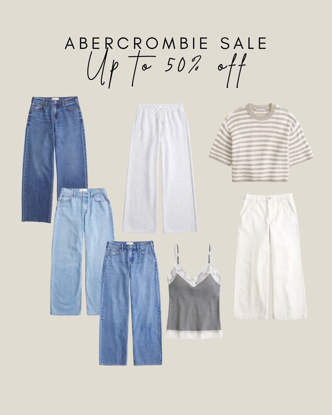 Up to 50% off Abercrombie + extra 20% for members🤍🤍

#LTKsale #LTKuk #LTKjeans
