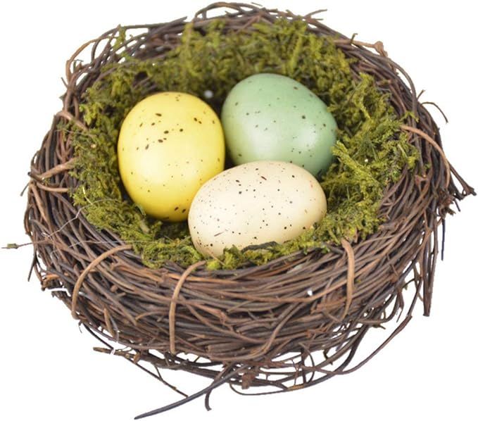 HEALLILY Handmade Bird Nest Artificial Nest with Egg Decorative Bird Nest for Shooting Props Home... | Amazon (US)