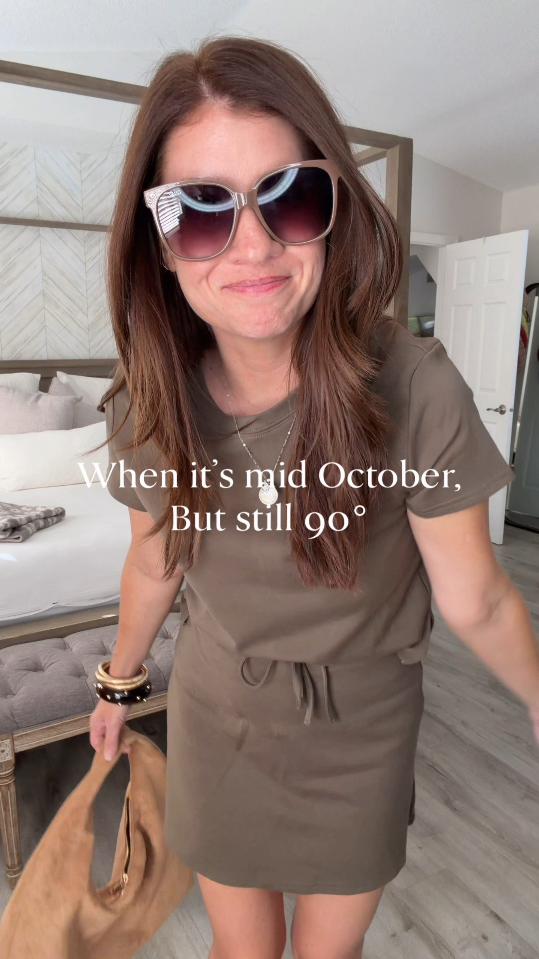 Still sweating, but make it fall. 🍂 

It’s mid-October, it’s still 90°, but I’m not letting the weather steal my seasonal joy. This short-sleeve skort set is breathable and comfy, in the most gorgeous fall shade that gives all the cozy vibes (even if I’m pairing it with iced coffee instead of a PSL 😅)

I styled it with my fave faux suede bag for texture, some chunky jewelry to elevate the look, and mesh flats because… boots can wait. 🥿🍁

👇 Want links?

🛍 Drop a “shop” in the comments & I’ll send them your way!

✨ Follow @styledinasnap_ for seasonal styling that actually works for real temps

📏 Sizing + outfit details are all linked in my LTK

💾 Save this post if you’re building a fall wardrobe without sweating through it

👯‍♀️ Tag the friend who’s already in flannel and fighting the forecast

Be honest — are you sweating in style or waiting it out for sweater weather? 👇

#AmazonFashion #Amazon #FallOutfit #TransitionalStyle #FallStyleInspo #OOTDinspo #FallVibesOnly #SkortStyle #StyleForTheSeason #LTKFall

#LTKStyleTip #LTKOver40 #LTKSeasonal