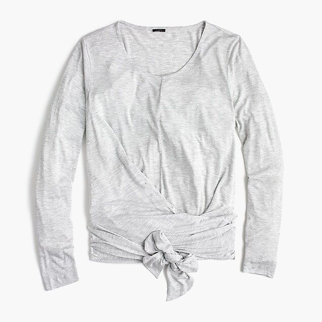 Tie-front long-sleeve T-shirt | J.Crew US