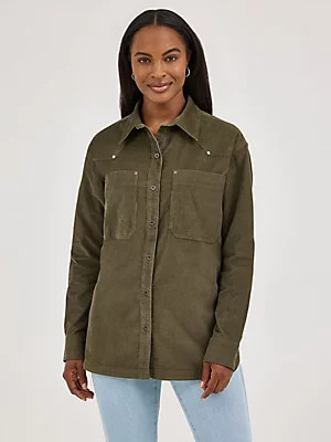 Women's Wrangler Corduroy Boyfriend Western Snap Shirt | Wrangler